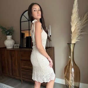 Rebellion Cream Crochet Midi Dress – Size Small